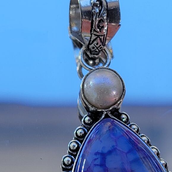 Amethyst Teardrop Pendant with 20-Inch Sterling Silver Chain - Picture 2 of 10